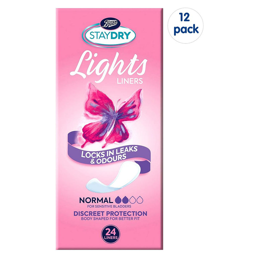 Staydry Lights Normal Liners for Light Incontinence 12 Pack Bundle – 288 Liners