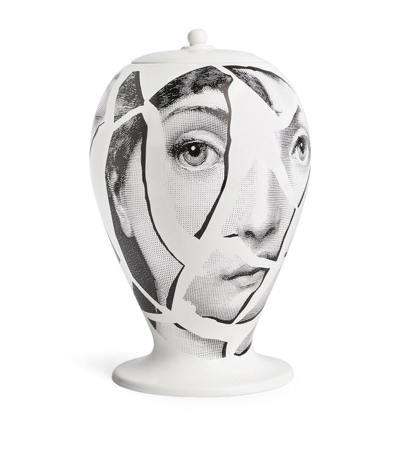 Fornasetti porcelain vase with broken-face design 30cm - British product