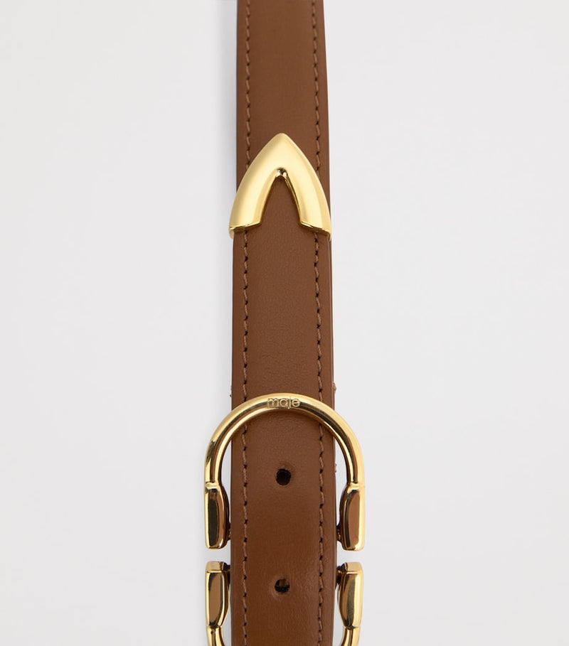 Maje leather double buckle belt, 2cm wide, imported from the UK