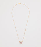 Suzanne Kalan rose gold diamond and pastel sapphire butterfly necklace, UK version