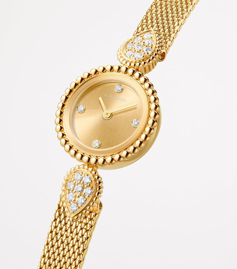 Boucheron Serpent Bohème yellow gold diamond watch 23mm, imported from the UK