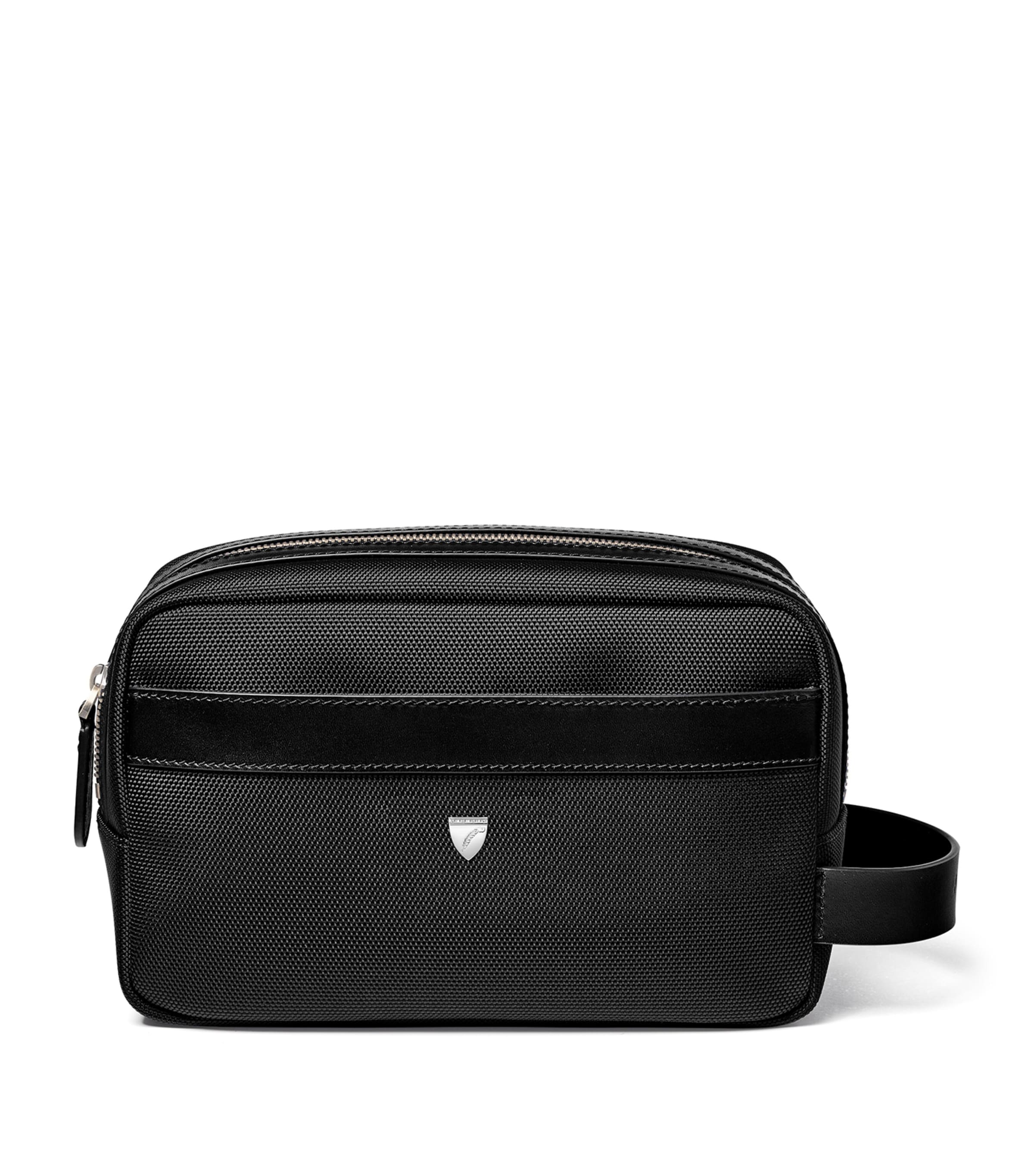 Aspinal Of London logo-detail wash bag - British product