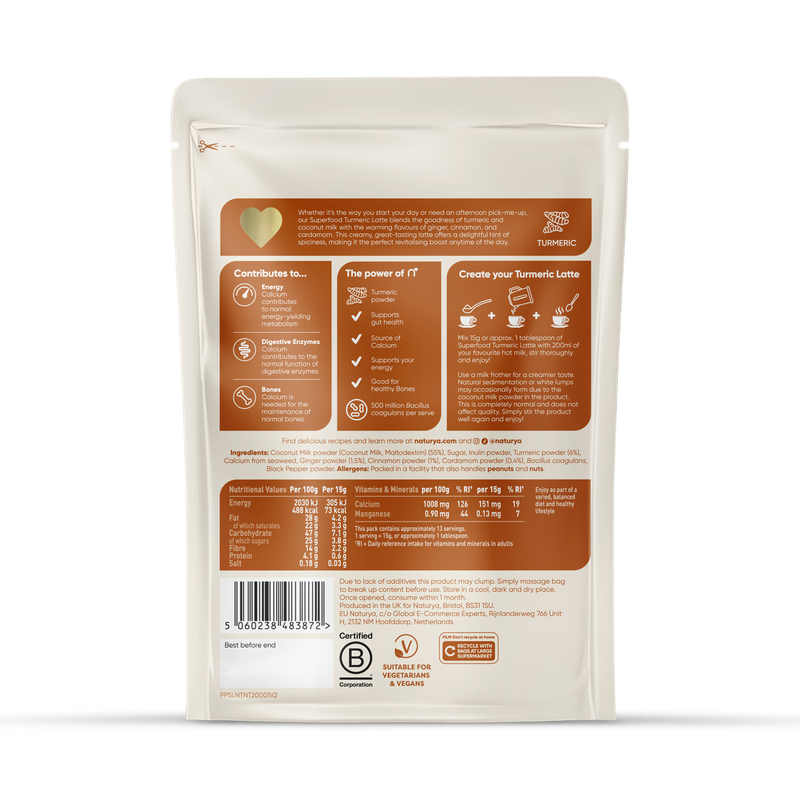 Naturya Turmeric Latte Superfood Blend 200g - British product