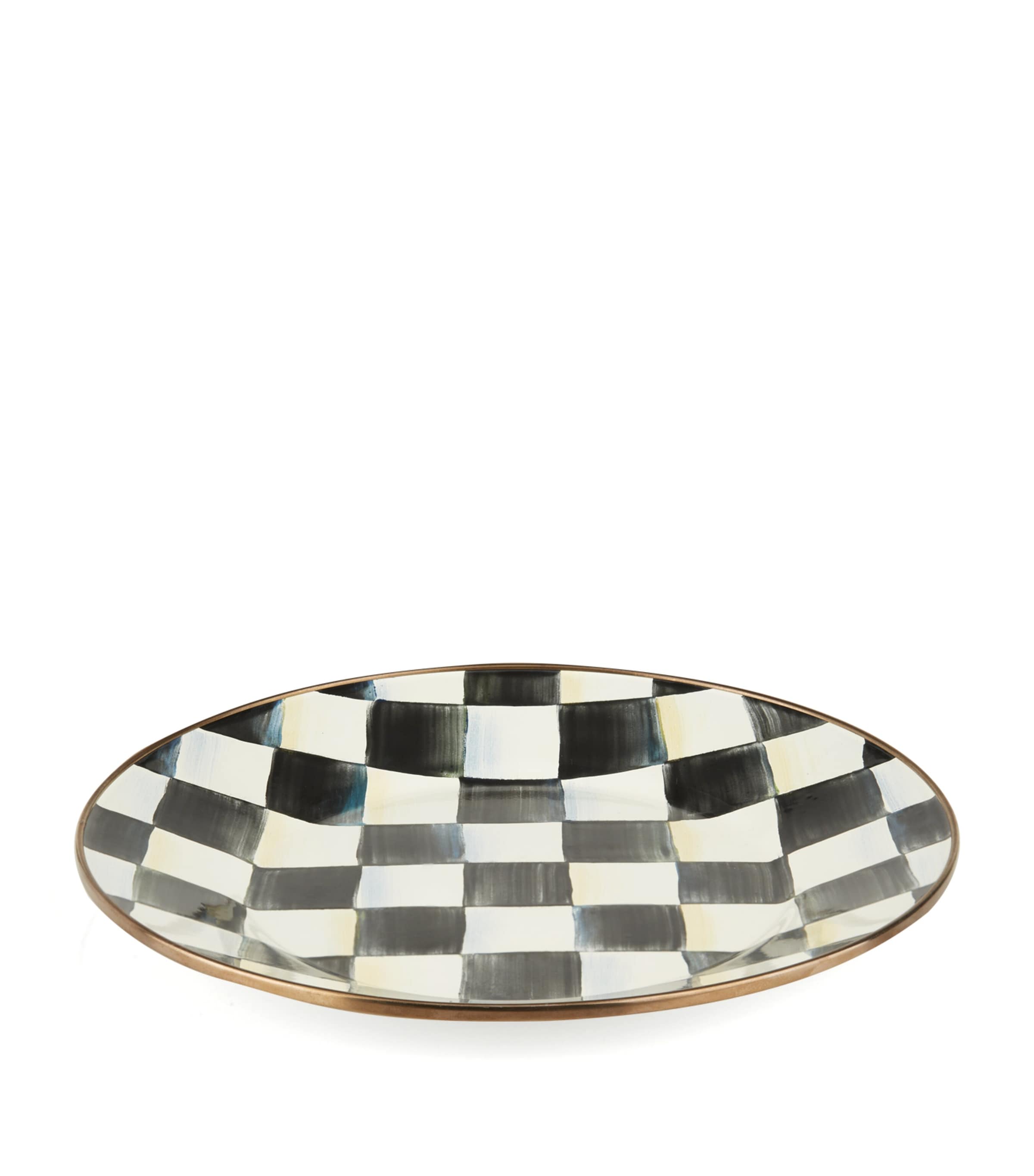 MacKenzie-Childs Courtly Check Enamel Dinner Plate 25cm, imported from the UK