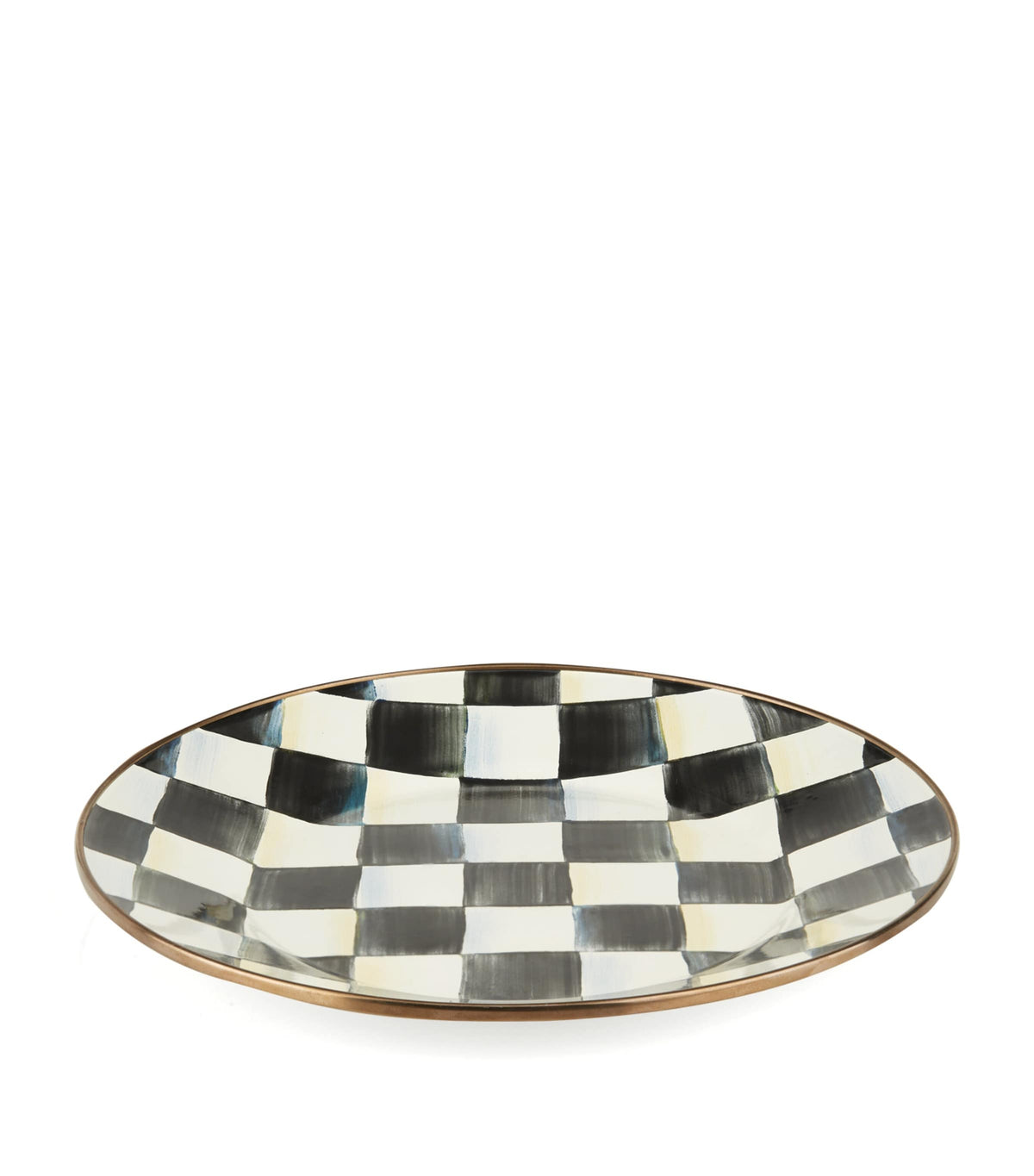 MacKenzie-Childs Courtly Check Enamel Dinner Plate 25cm, imported from the UK