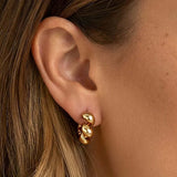 MUCHV twisted gold hoop earrings 1.3cm, UK version