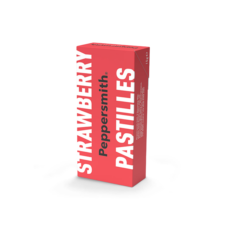 Peppersmith Strawberry Pastilles sugar free 12 packs (British brand)