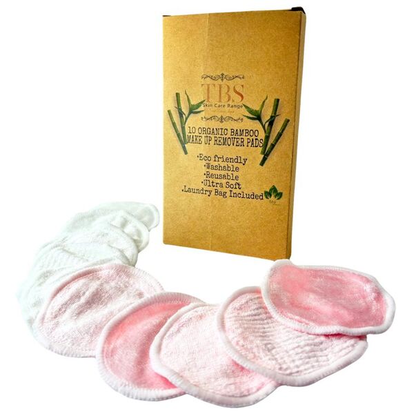 TBS bamboo makeup remover pads 10 count, imported from the UK