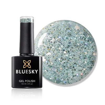 Superdrug Bluesky Gel Polish Dazzling Frosty Blue Chunky Glitter- Buy online at McGrocer