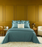 Yves Delorme double fitted sheet in organic cotton sateen, 135cm x 190cm (British brand)