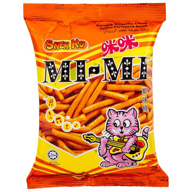 Snek Ku Mi-Mi prawn flavoured snack - British product