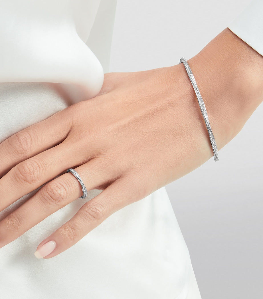 Graff white gold diamond spiral bangle, imported from the UK