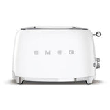 محمصة Smeg TSF01 بيضاء بسماكتين على الطراز القديم - منتج بريطاني
