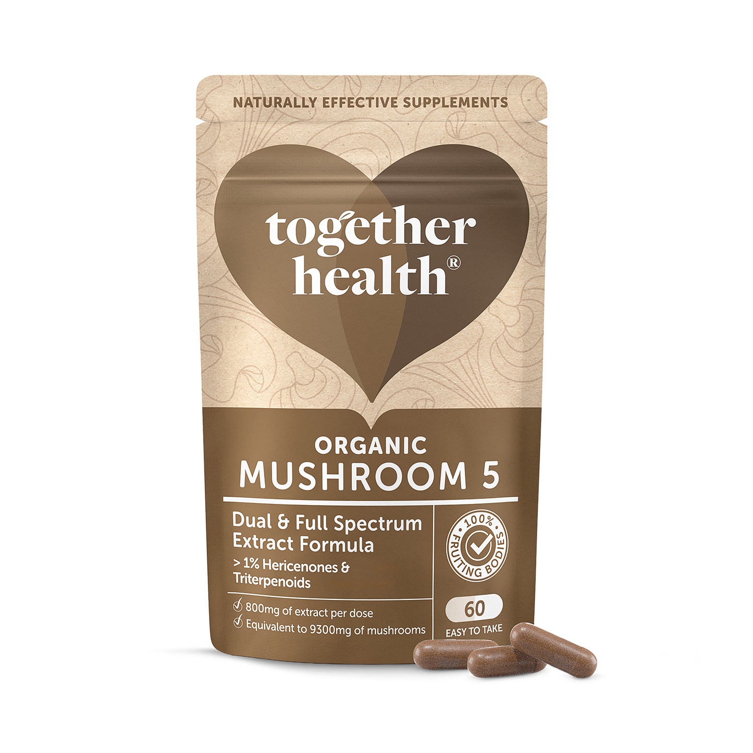 Together Health Organic Mushroom 5 supplement 60 capsules - British product