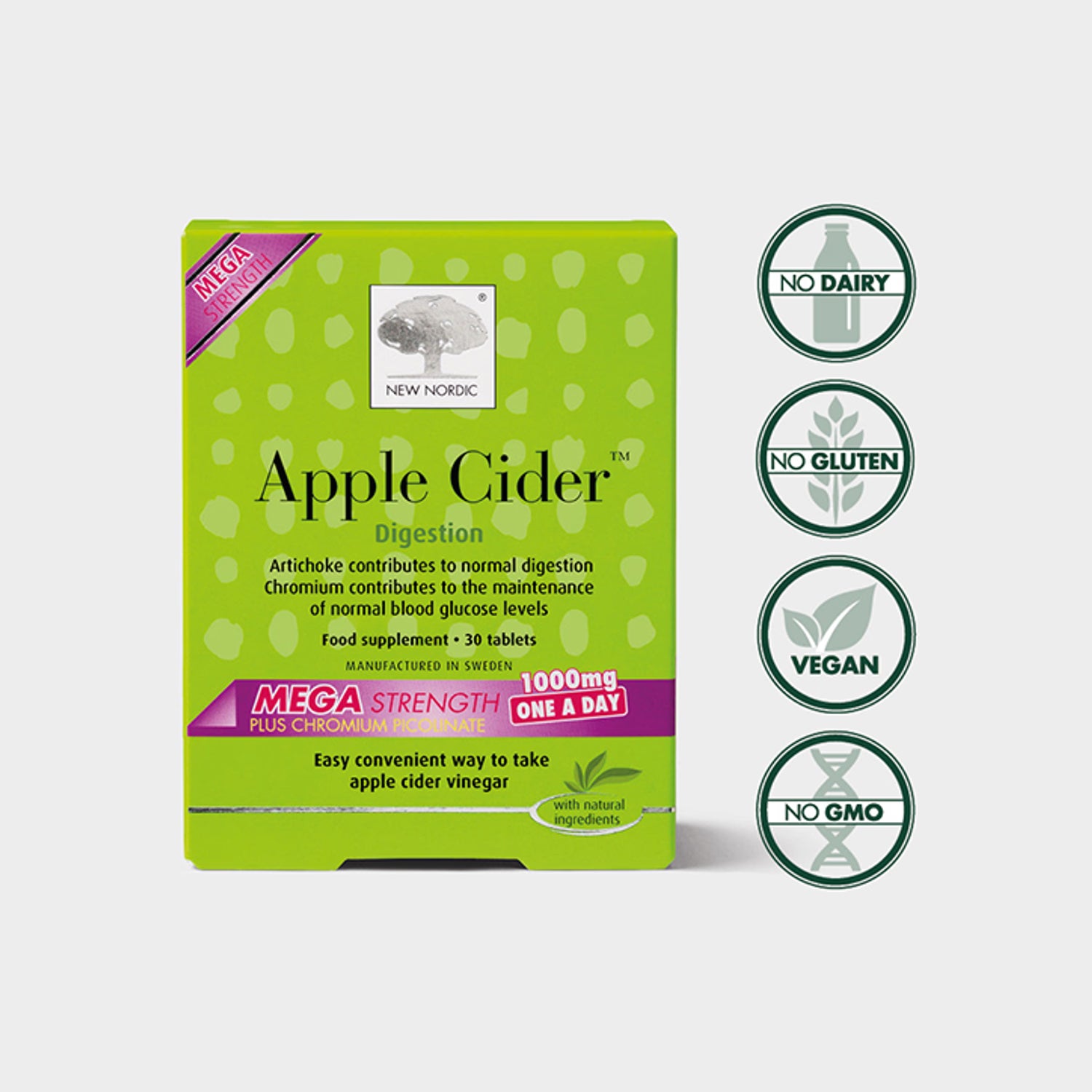 New Nordic apple cider vinegar tablets - British product