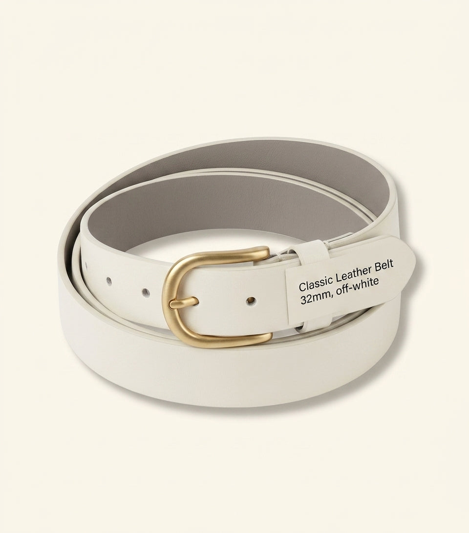 Givenchy calfskin leather belt with oval buckle, imported from the UK
