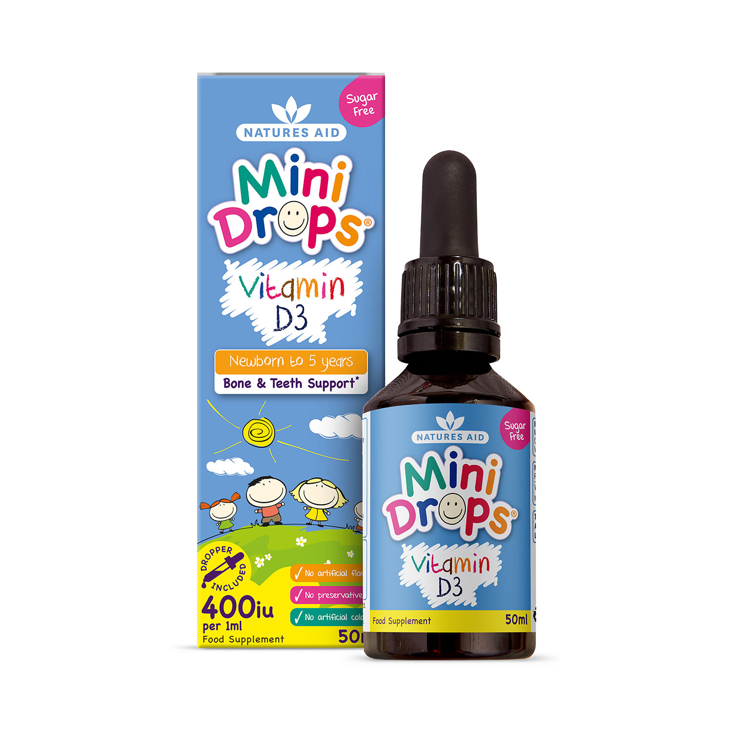 Natures Aid Vitamin D3 Drops Children 50ml, imported from the UK