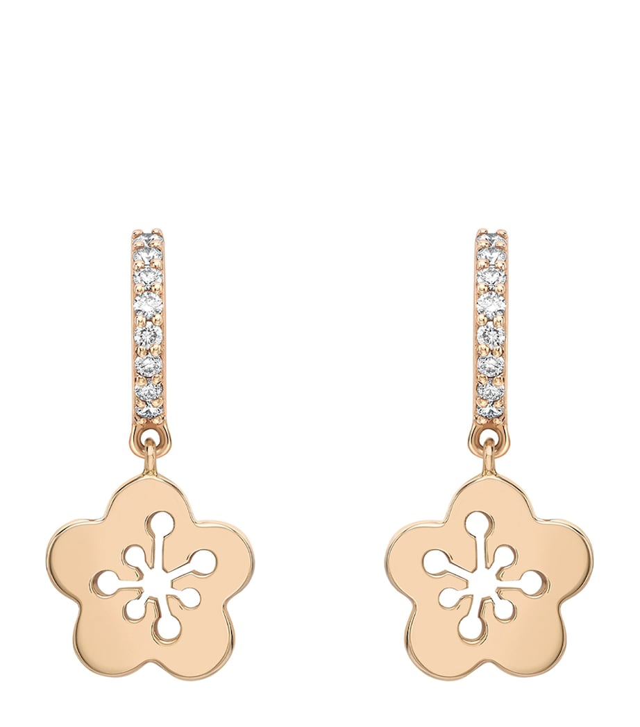 Boodles blossom mini drop earrings rose gold diamonds - British product