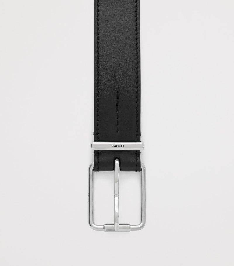 LOEWE leather belt 3.5cm silver buckle, UK version
