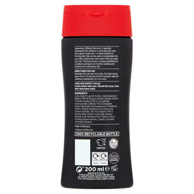 Shampooing à la caféine Superdrug pour hommes et cheveux faibles 200 ml