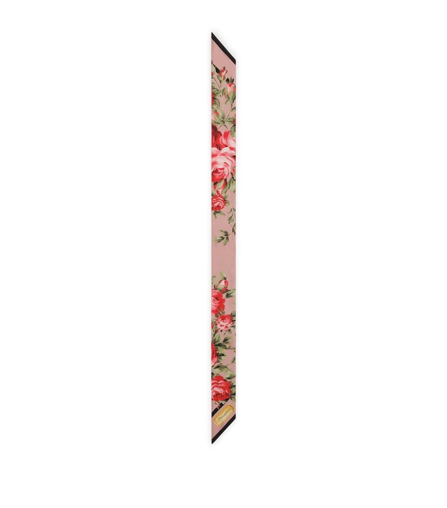 Dolce&Gabbana skinny silk floral scarf 100cm x 6cm, imported from the UK
