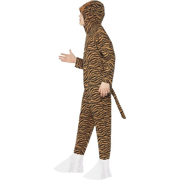 Smiffys tiger costume for children, brown all-in-one with hood, imported from the UK