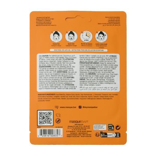 Masque Bar tranexamic acid sheet mask with vitamin C, imported from the UK