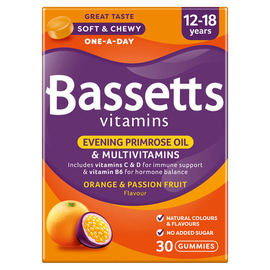 Bassetts Vitamins Multivitamins +Evening Primrose Oil 12-18 Years GOODS ASDA   