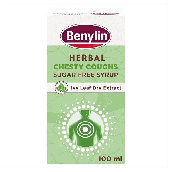 Benylin Herbal Chesty Cough Sugar Free Syrup 100ml GOODS Superdrug   