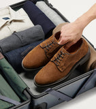Carl Friedrik Hackett leather-trimmed hard shell check-in suitcase 65cm - British product