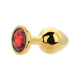 Loving Joy Toosh gold metal butt plug medium red stone (British brand)