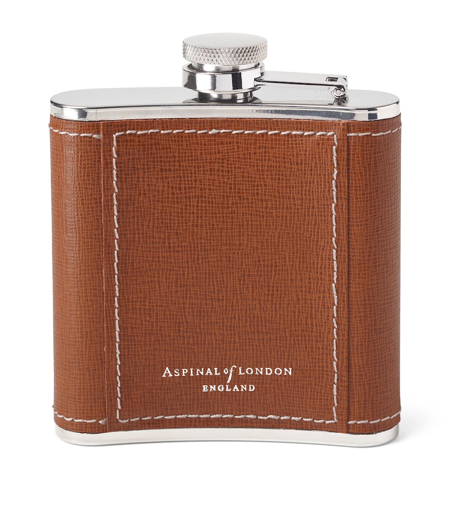 Aspinal of London classic leather hip flask - British product