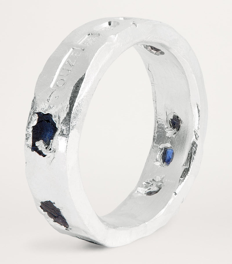 The Ouze sterling silver and sapphire ring - British product