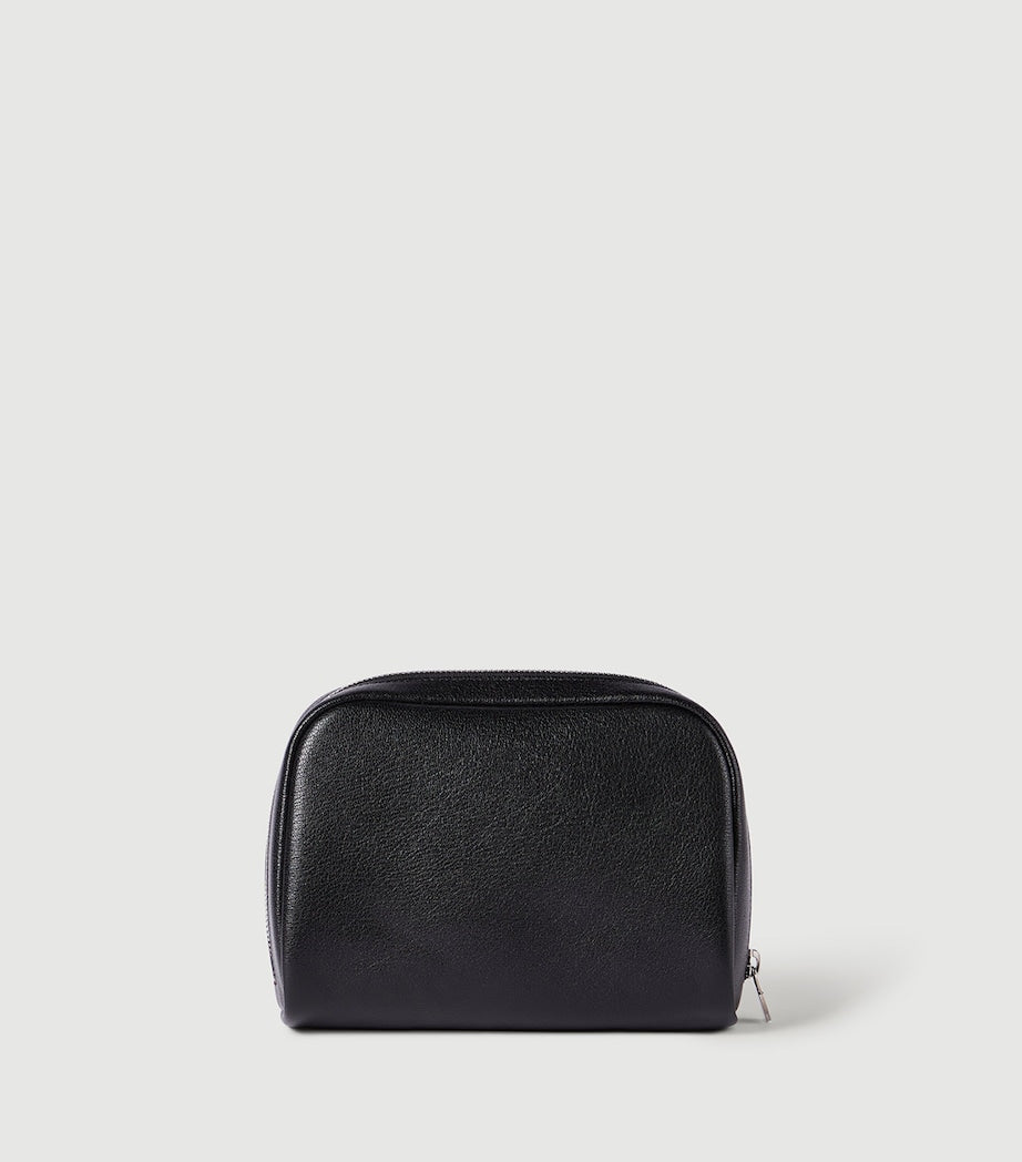 Brunello Cucinelli leather beauty case with gold-tone logo, imported from the UK