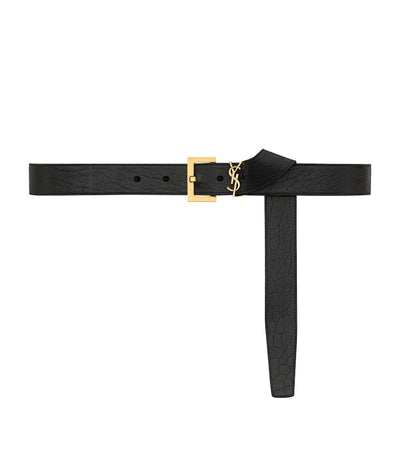 Harrods Saint Laurent Leather Monogram Belt 3cm- Buy online at McGrocer