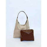 SVNX suede hobo shoulder bag in beige - British product