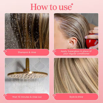 Superdrug Glaze Supergloss Toning Conditioning Gloss Honey Blonde Soin des cheveux 190ml- Acheter en ligne chez McGrocer