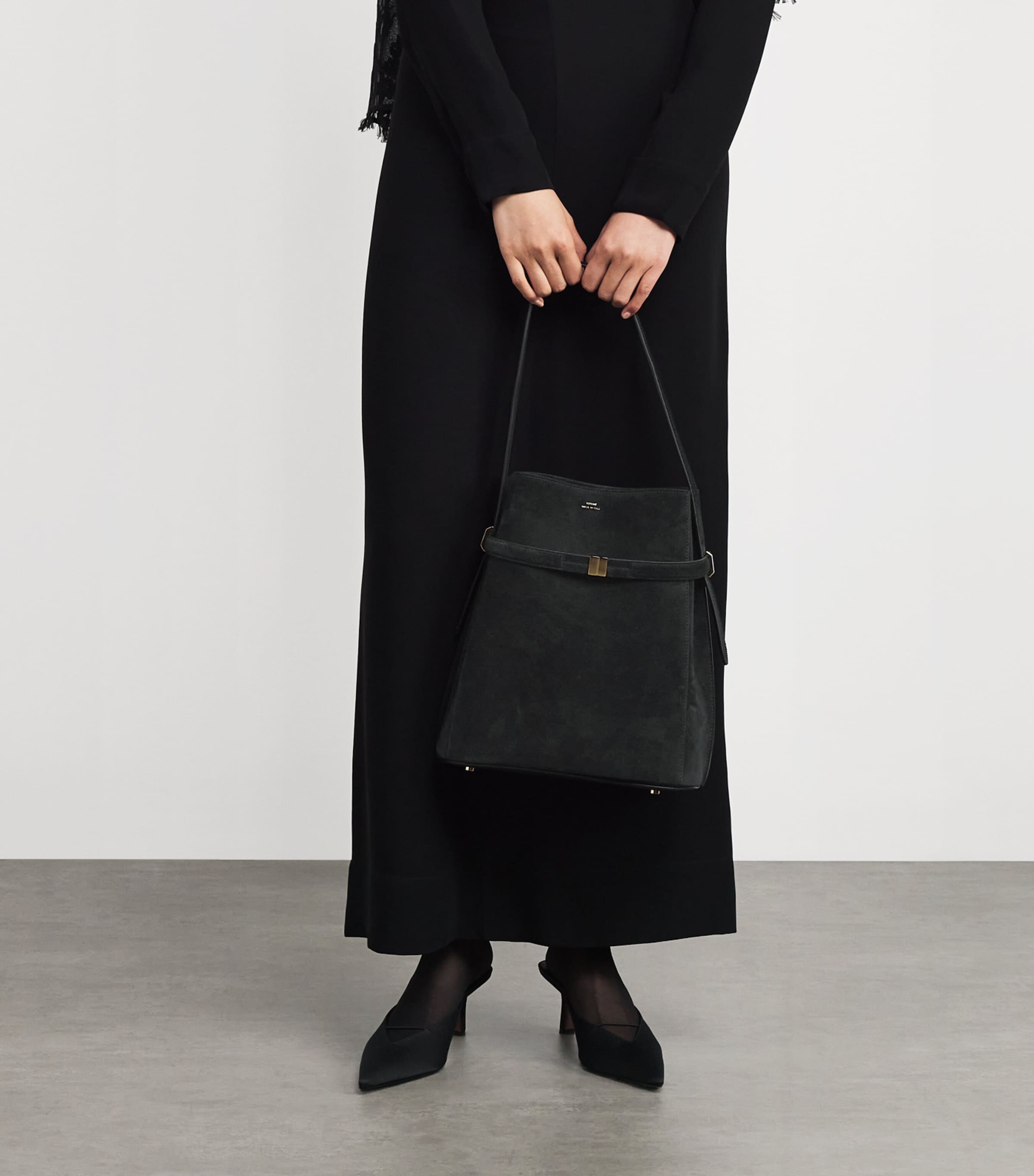 Toteme suede bucket bag, imported from the UK