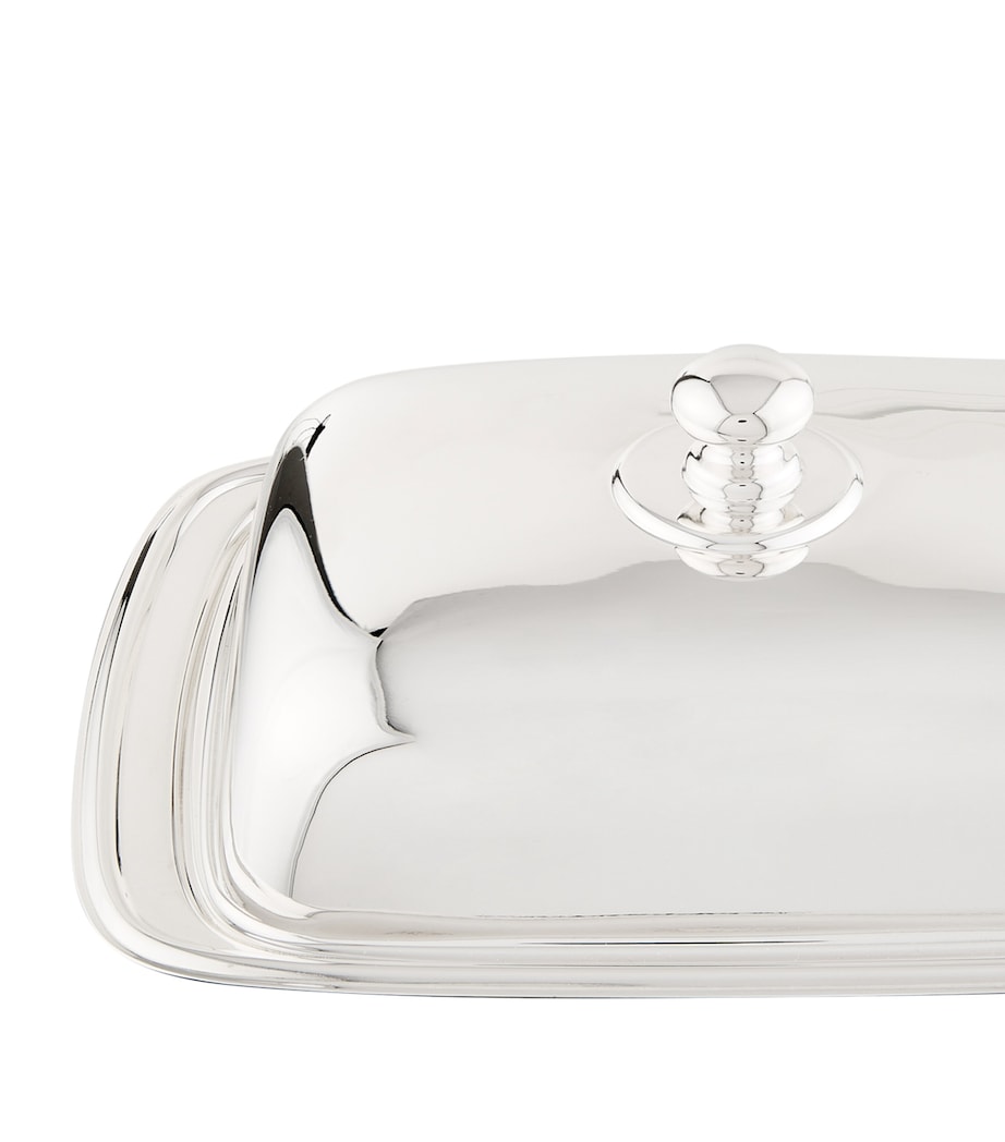 Greggio silver plated Georgian rectangular butter dish, UK version