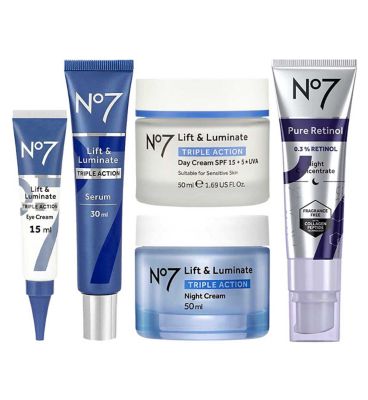 No7 Lift & Luminate TRIPLE ACTION Complete Retinol Regime