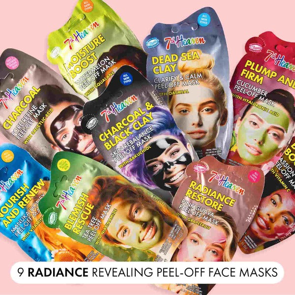 7th Heaven peel-off mask gift set tin 9 masks, imported from the UK
