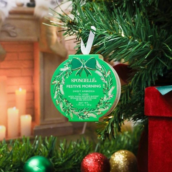 Spongellé Holiday Wreath body buffer, imported from the UK