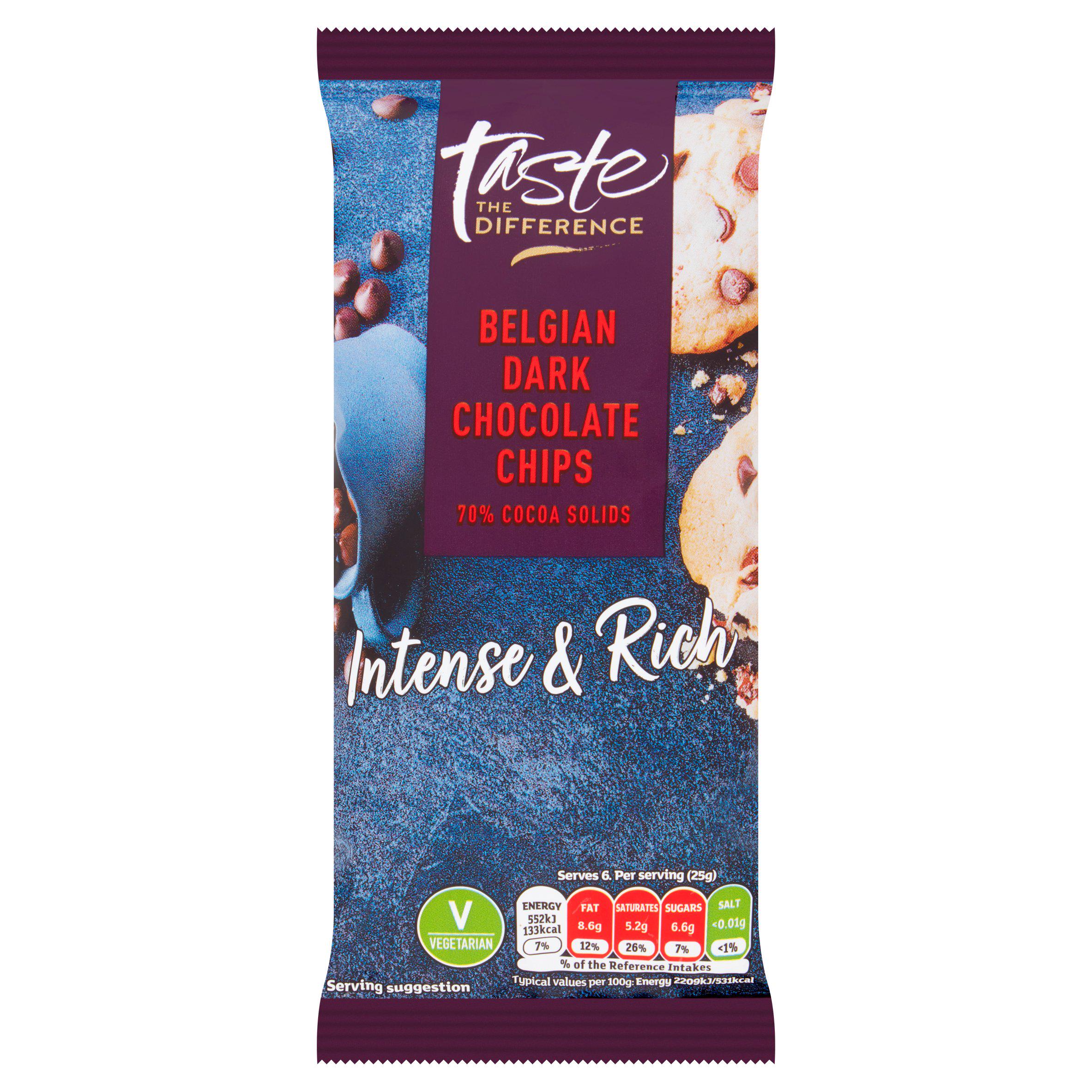 Sainsbury's Belgian Dark Chips, Taste The Difference 150g Baking Essentials Sainsburys   