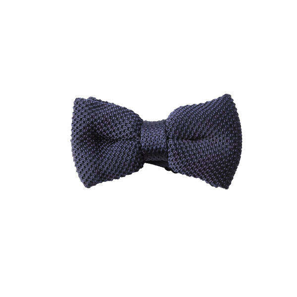 SVNX navy crochet bow tie, UK version