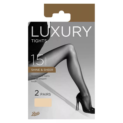 Collants fins brillants Boots 15 deniers, nude, petite taille