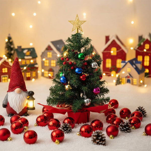 Livingandhome mini Christmas tree with lights 57cm, imported from the UK
