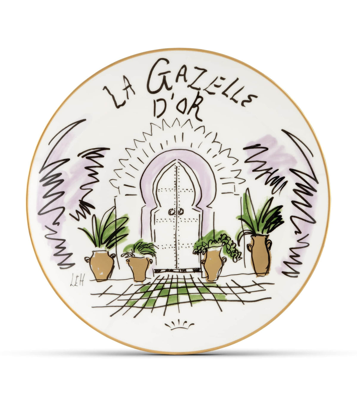 GINORI 1735 La Gazelle D'Or decorative plate 27cm, UK version