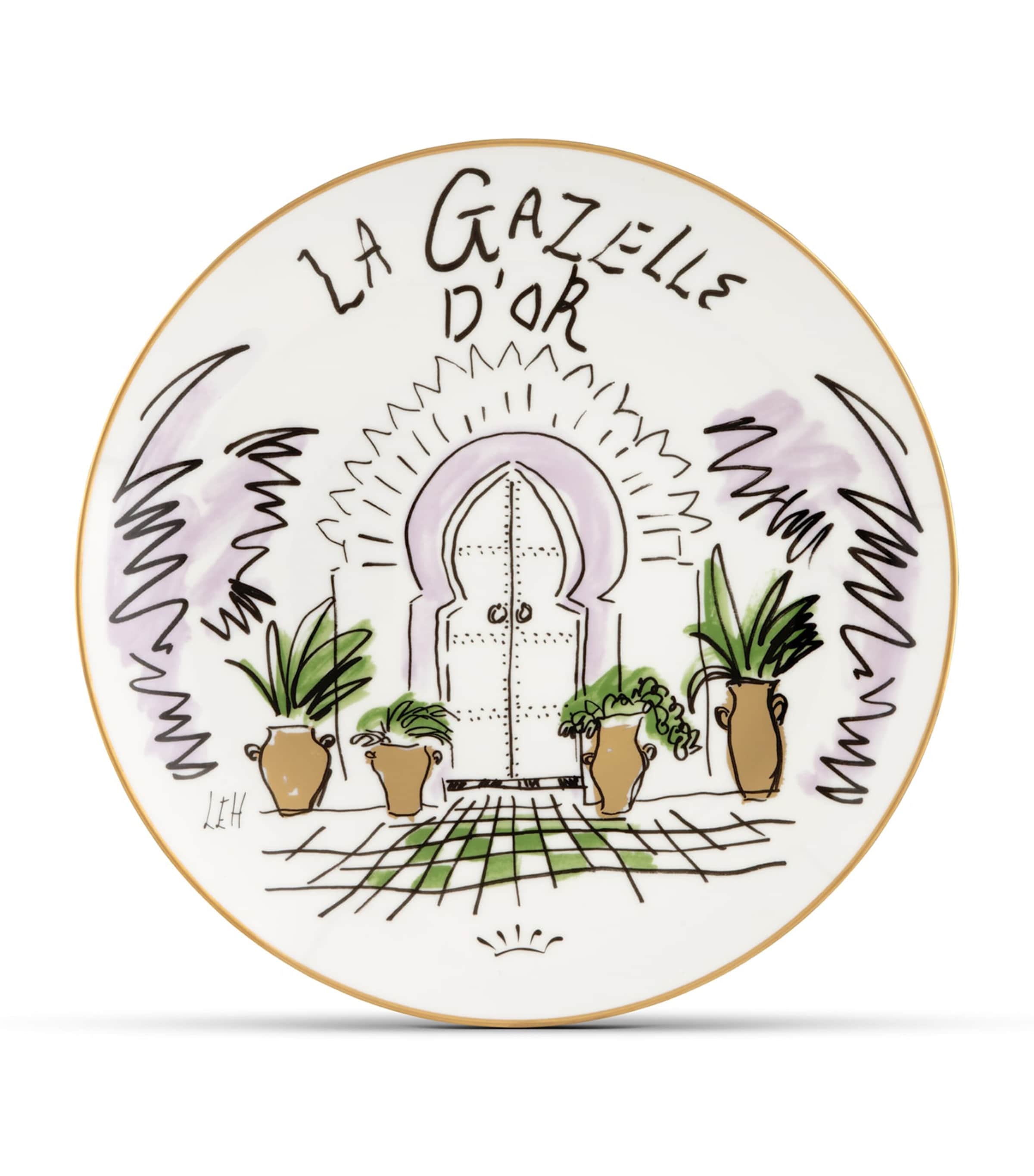 GINORI 1735 La Gazelle D'Or decorative plate 27cm, UK version