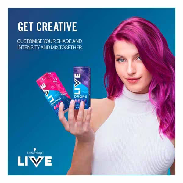 LIVE Hair Dye Drops Ice Silver 30ml, imported from the UK