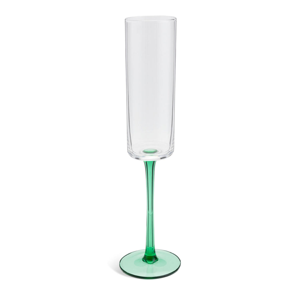 Habitat Coloured Stem Champagne Flute Green